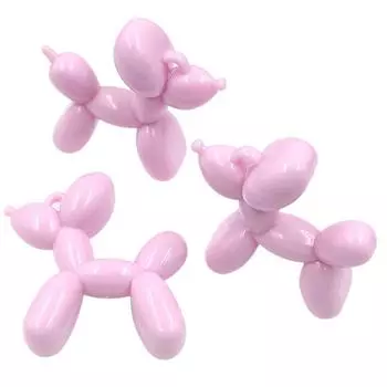 Товары для вечеринок Акриловые конфетные цветные украшения для самостоятельного изготовления, материалы для самостоятельной работы, подвески в виде собак из воздушных шаров, бусины для ожерелья, 3 шт., для сережек белый