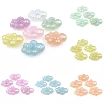 Home Party Supplies Charms Fashion DIY Jewelry Accessories Loose Beads for Necklace Bracelet Making Cute Creative Pendants 5Pcs Cloud Beads Acrylic жёлтый
