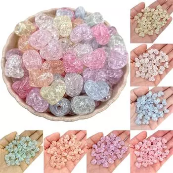 Главная Товары для вечеринок DIY Фурнитура Сердца Бусины Изготовление ювелирных изделий Кристалл 20 шт. Бусины для ручной работы Бисероплетение Браслет Ожерелье Бусины темно-розовый