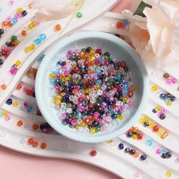 Home Party Supplies Fashion Glass Loose Beads Keychain Earring 500-3000Pcs Spacer DIY Accessories 2/3/4mm Handing Craft Round Jewellery Making 2mm 3000pcs разноцветный