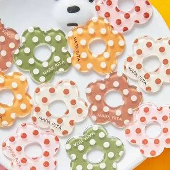 Home Party Supplies Fashion Hairpin 5pcs Phone Case Accessories Acrylic Necklace Earrings Jewelry Accessory Materials Wavy Dot Flower Beads DIY разноцветный