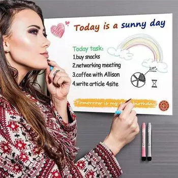 Home Reusable Kids Erase Drawing Board Flexible Fridge Sticker Magnet Whiteboard Magnetic Board S