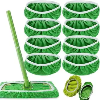Home Supplies Useful Things for Kitchen Gadgets Repeatable Cleaning Flat Mop Cloth Sponge Green Bathroom Swiffer Scouring Pad