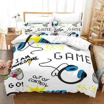 Home Textile 3d Gamepad Bedding Set Queen KingDuvet Cover Set with Pillowcase Creative Cartoon Bed Cover Set Bedclothes 2/3pcs 135x200cm