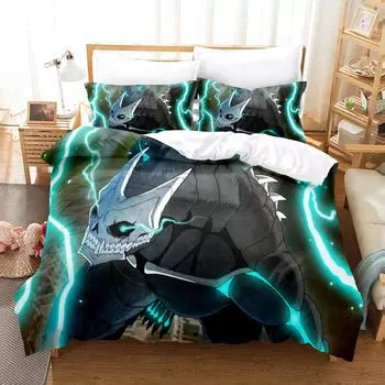 Home textile 3d printed monster pattern bedding set three-piece set single double large quilt cover pillowcase home DE 135x200cm
