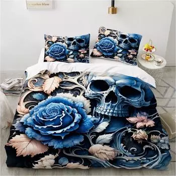 Home textile 3d printed pattern bedding 3pcs set single double queen size quilt cover pillowcase home DE 135x200cm