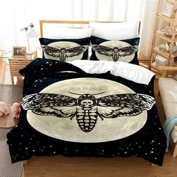 Home Textile Death s Head Hawk Moth Printed Bedding Set 3d Duvet Cover Set with Pillowcase Twin Full Queen King Size Bedclothes 135x200cm