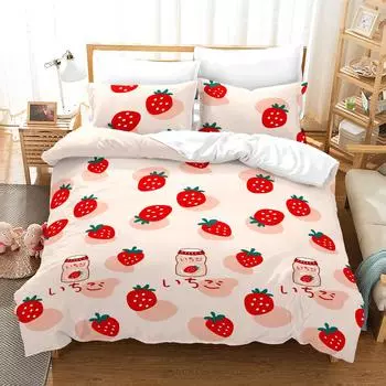 Home Textile Sheet Quilt Cover Hokage, Simple Series Digital Printing Three-Piece Four-Piece Set UK Single 135 * 200cm (90g)