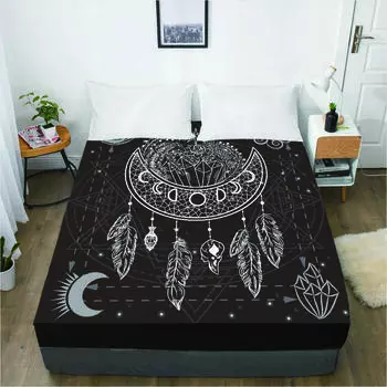 Home Textiles Bohemian Pattern Fitted Sheet 3D Printed Mattress Cover Elastic Band Bed Sheet Bedding Single Piece 120x200 3pcs