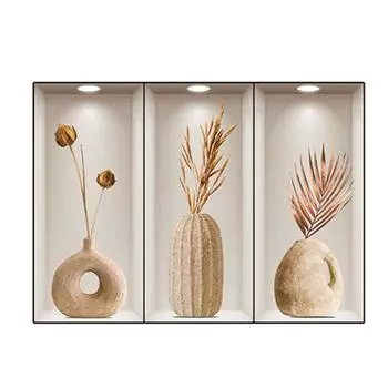 Home Triptych Background D Effect Decoration Wall Sticker Living Room Neatly Slight Deviations Guide Waterproof CHINA