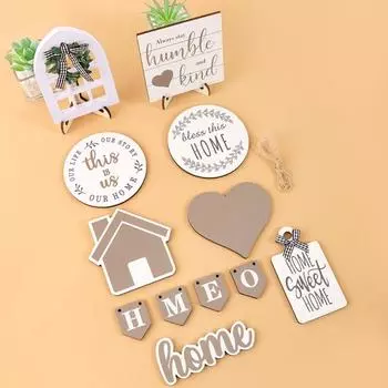 Home Wood Sign Summer Beach Tiered Tray Decoration Set Farmhouse Rustic Home Decor Rustic Table Ornaments for Home Kitchen Table Housewarming Gift