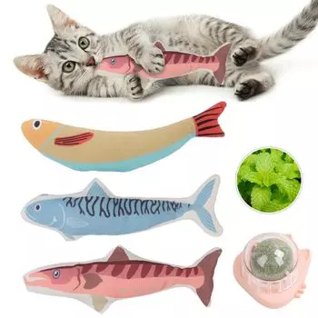 HOMEBASICS Набор Игрушка для кошек Рыба Мататаби Мяч Мягкая игрушка Тонкий мяч Мататаби Игрушка для кошек Мяч Игрушка для кошек Жевательная игрушка Вращение Игрушка Помогает пищеварению Жевательная игрушка Игрушка для кошек Игрушка