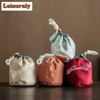 Homecoming утолщенный льняной чехол для хранения чая роскошный чехол для чайника портативная сумка дорожный чайный набор сумка принадлежности для чайной церемонии