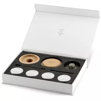 HOMEhome Glass Smoker Cocktail Smoker Smoker Wood Chips Gift Box Plate Camping Outdoor Antistick коричневый