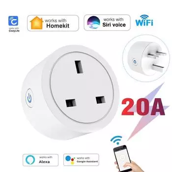 Homekit 16a UK Plug Wi-Fi умная розетка адаптер умный дом с Apple Siri Alexa Google Home Cozylife UK-16A-1pcs