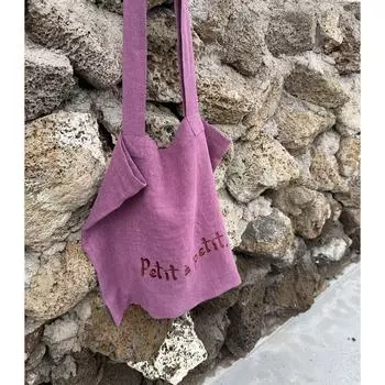 Homemade July Coming Japanese Long Eggplant Purple Linen Bag Solanum Purple