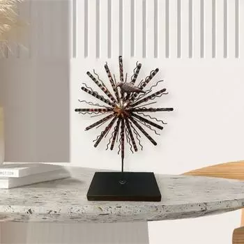 Homes Metal Copper Finish Flower Shape Antique Handmade Sculpture Table Artifacts Showpiece Items for Home Decor Living Room