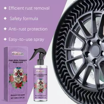 HOMONTH Многоцелевой спрей для удаления ржавчины с колес Эффективный ингибитор ржавчины и очиститель колес 100ml