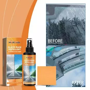 Homonth водоотталкивающий спрей, антидождевое покрытие для автомобильного стекла, гидрофобное антидождевое автомобильное жидкое зеркало для лобового стекла, автомаска, комплект для полировки 100ml