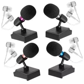 Homoyoyo 4-Piece Set Mini Microphone, Interview Microphone, Voice Recording Microphone, Small Microphone, Singing Microphone, ASMR Microphone,