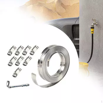 Хомут для шланга из нержавеющей стали 304, большой червячный хомут, металлический ремень DIY 3.5m with 8 fastener