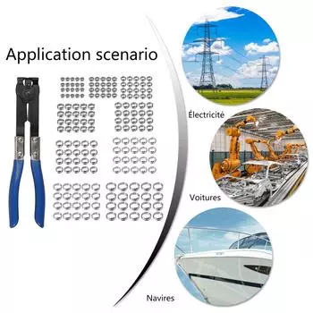 Хомуты для шланга из нержавеющей стали 5,8-21 мм с одним ушком, герметичное уплотнение с плоскогубцами, крепежный инструмент, подходящий для надежной установки труб