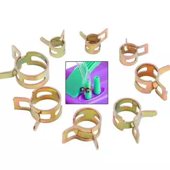 Хомуты Металлический крепеж 6-15 мм Силиконовый хомут для труб Пружинная лента Хомуты для шлангов Топливный шланг Водопровод 10mm-10PCS