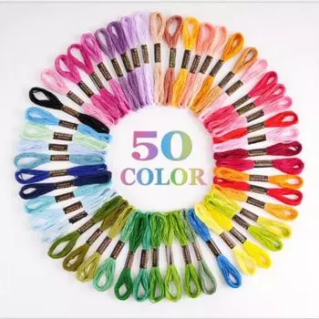 HOMZY 50/100/150/447 штук ниток для вышивания крестом, 8 метров в мотке, мулине для вышивания, нитки для домашнего шитья и рукоделия, цвета DMC