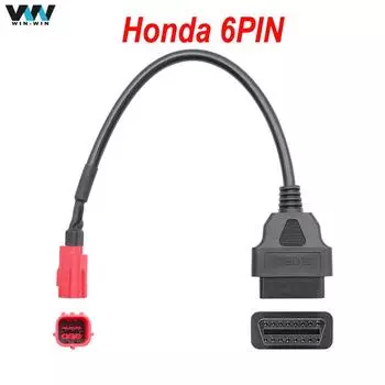 Honda 6Pin to 16Pin OBD2 Moto Мотоцикл Мотоцикл Удлинительный соединительный кабель Автомобильный диагностический кабель