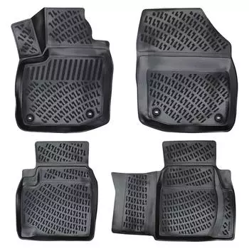 Honda Civic Hatchback (2012-2016) High-Quality and Durable Rubber Car Floor Mats - Odorless, Non-Slip, Long-Lasting