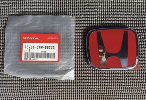 Honda Rear Red Emblem 75701-SNW-003ZG 06-11 CIVIC FD2 Genuine New