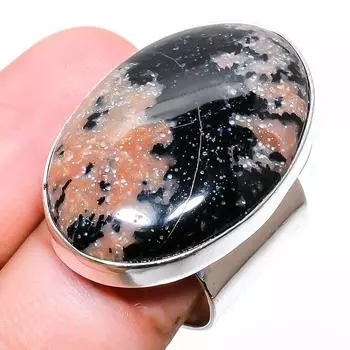 Honey Dendritic Gemstone 925 Sterling Silver Jewelry Ring Size 6.5 y5Y02 6.5 мёд