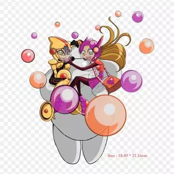 Honey Gogo Honey Lemon Tadashi Hamada Big Hero 6 Fan A Утюг с термопереносной печатью Виниловые нашивки Наклейка для одежды DIY Аппликации Моющиеся нашивки