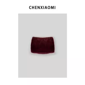 [Honey Mjhome] Вишнево-розовый Персиковый Модный Сексуальный Повседневный Пояс Защитные Шорты Юбка Коробчатого Типа Меховая 25/Q097 Ankoala Red M