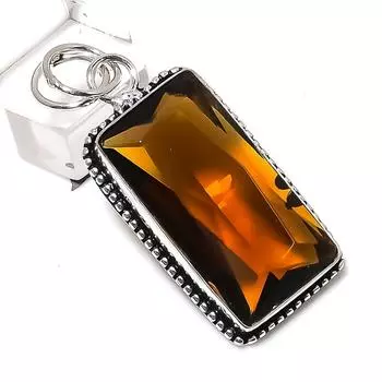 Honey Topaz Gemstone Handmade 925 Sterling Silver Jewelry Pendant 2.01 o8F14