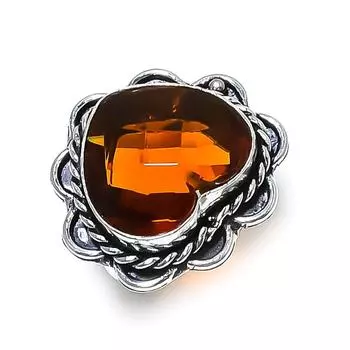Honey Topaz Gemstone Handmade 925 Sterling Silver Gift Jewelry Ring Size 8 v9e34