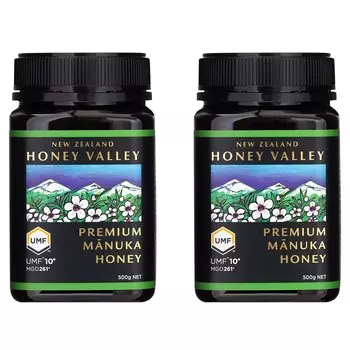 HONEY VALLEY Premium Manuka Honey 500 г Набор из 2 шт. Натуральный чистый новозеландский мед Honey Valley UMF10+ MGO261+ 100%