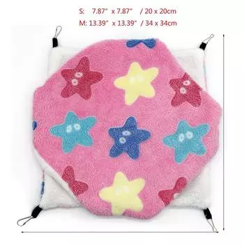 Honeybird flying squirrel warm double-layer mezzanine hammock small pet hammock hanging squirrel sleeping bag pet supplies hamst 20X20CM розовый