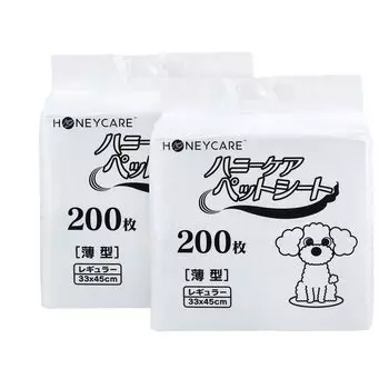 HONEYCARE Pet Sheets Thin Dog Regular 200 Bags 400 Sheets 3345cm Sheets2 белый