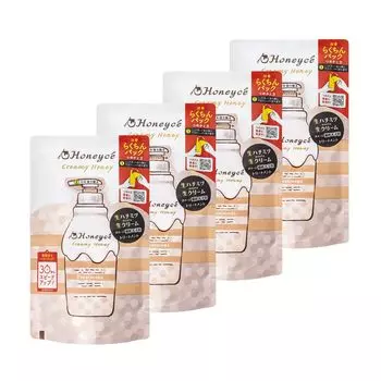 Honeyche Creamy Honey Treatment Refill x 4 Hair Care Made in Japan Damage Repair Salon Refill [набор из 4 предметов] [Honey Set]