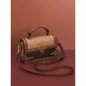Hong Kong High-Grade Light Luxury Niche Bag Women s 2025 New Super Popular Genuine Leather Square Sling Bag Women Shoulder Shoulder Bag Brown