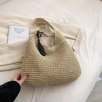 Hong Kong Seaside Vacation Beach 2024 New Tote Bag Rice White upgrade version