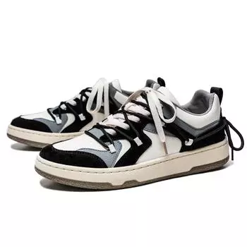 Hong Kong Style Design Low-top Casual Sneakers Men s Retro Footwear Male Trendy Shoes 40 чёрный