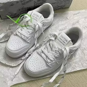 Hong Kong style little white shoes ins super fire versatile height increase casual shoes children 2025 spring new student sports board shoes 35 белый