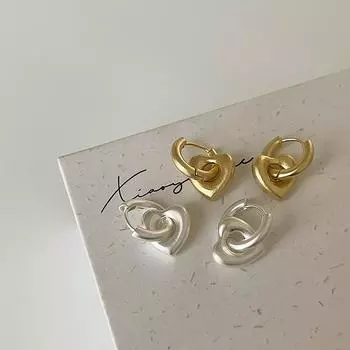 Hong Kong Style Retro Matte Metal Removable Love Ear Buckle Women S Exquisite Personality Fashion Temperament Versatile Earrings Earrings