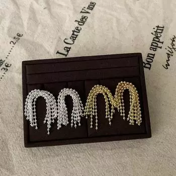 Hong Kong Style Retro Metal Ball Fireworks Earrings Women S Light Luxury High Sense Personality Fashion Temperament Versatile Earrings