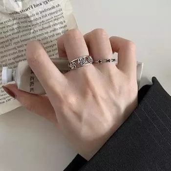 Кольцо в стиле ретро «Роза» в стиле Гонконга, женское, нишевое, уникальное, индивидуальное, модное, темпераментное, элегантное, универсальное кольцо