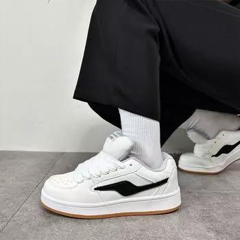 Hong Kong style white bread shoes men s ins tide niche casual board shoes versatile 2024 new velvet white shoes 39 белый