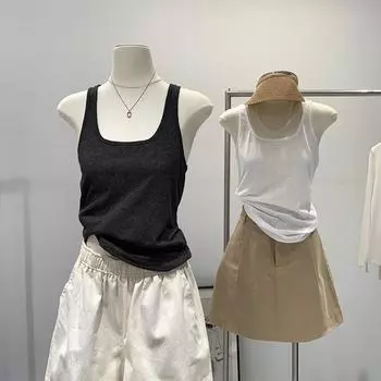 Hong Kong Style Women s U-Neck Sleeveless Sports Vest - 2024 Summer Collection Extra Large