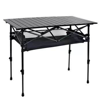 HONGBEI Roll Table Outdoor Cap Алюминиевый складной легкий портативный простая сборка сумка для хранения в комплекте Грузоподъемность 50 кг Узор черный/бамбук чёрный